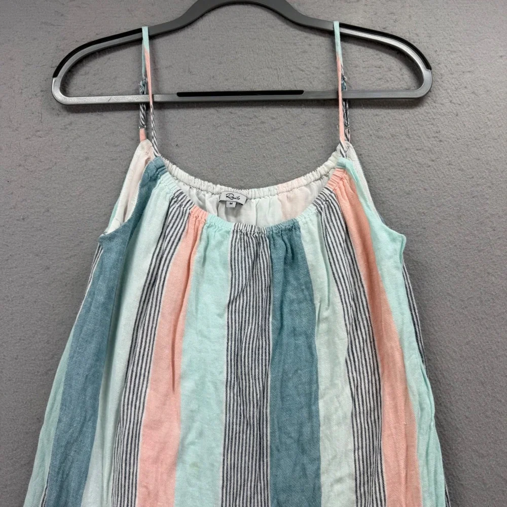 Rails Adora Dress Womens Medium Pastel Blue Peach Highland Stripe Coastal Boho - Picture 2 of 12